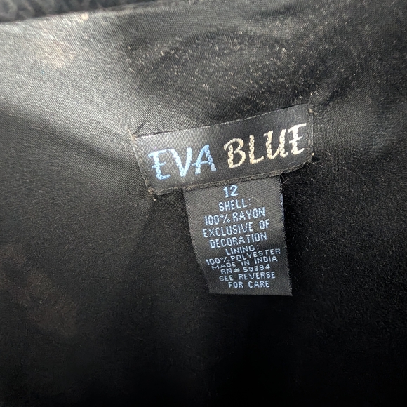 Vintage Eva Blue Floral Maxi Dress Beaded - Picture 7 of 11